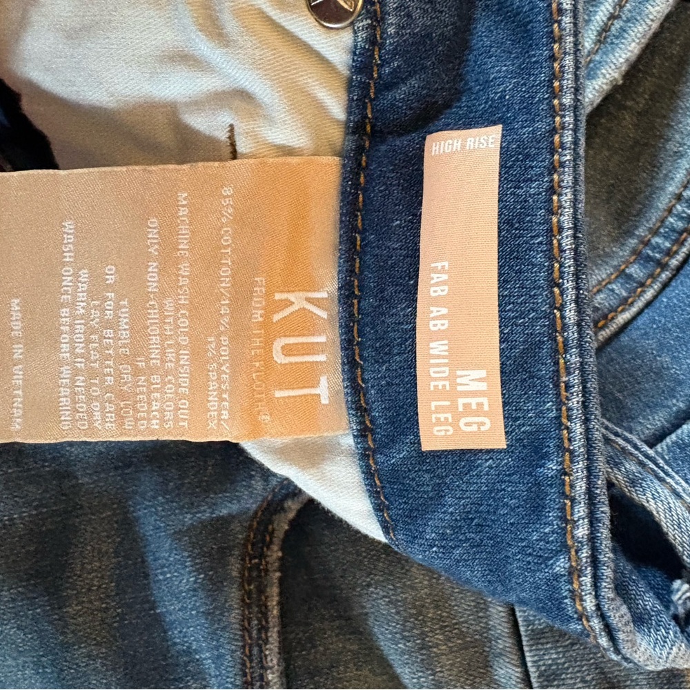 Women's Kut from the Kloth Meg Fab Ab Ankle Wide-Leg Jeans size 8 - Picture 2 of 9